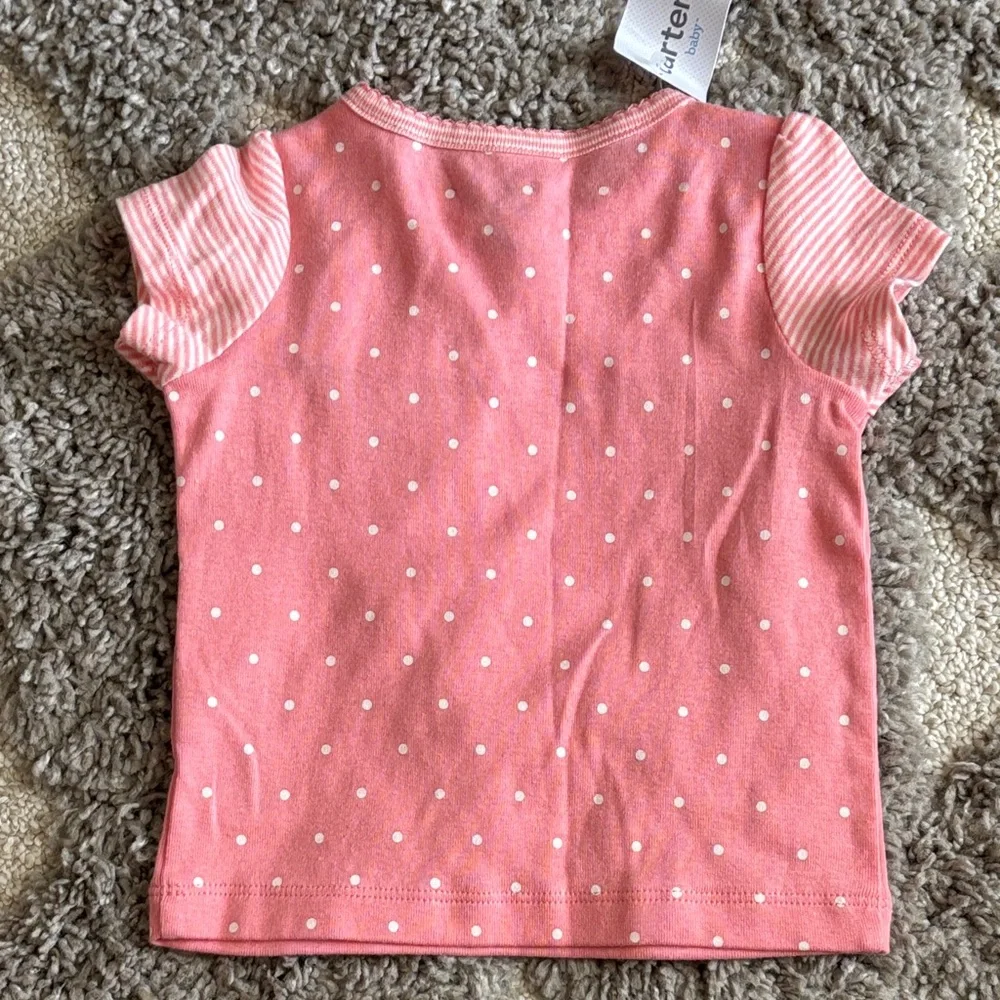Carter's Pink Striped and Polka Dot Tee